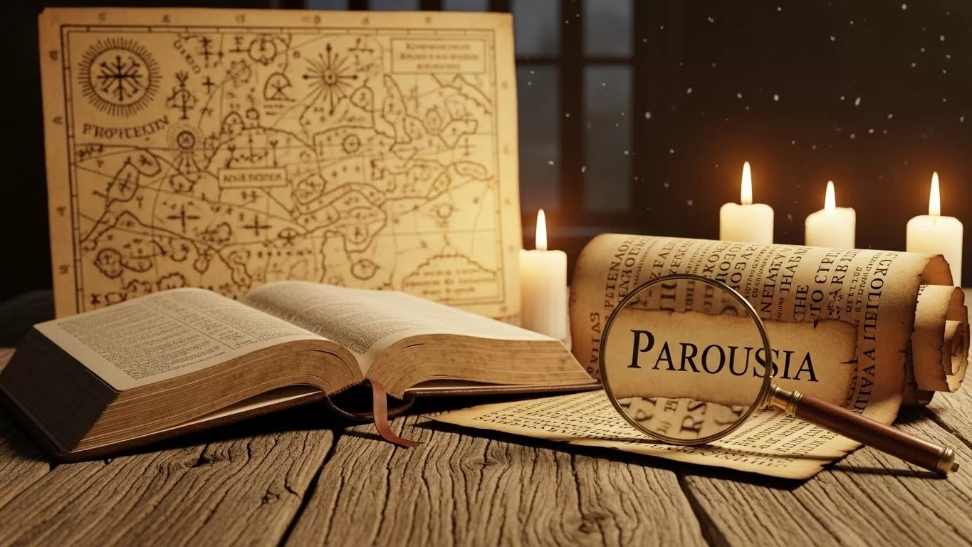 Infográfico mostrando a linha do tempo comparativa entre o Pós e Pré-Tribulacionismo, destacando o momento do arrebatamento e os 7 anos da Grande Tribulação.