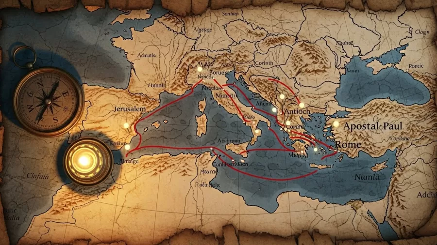 mapa das viagens missionárias de Paulo